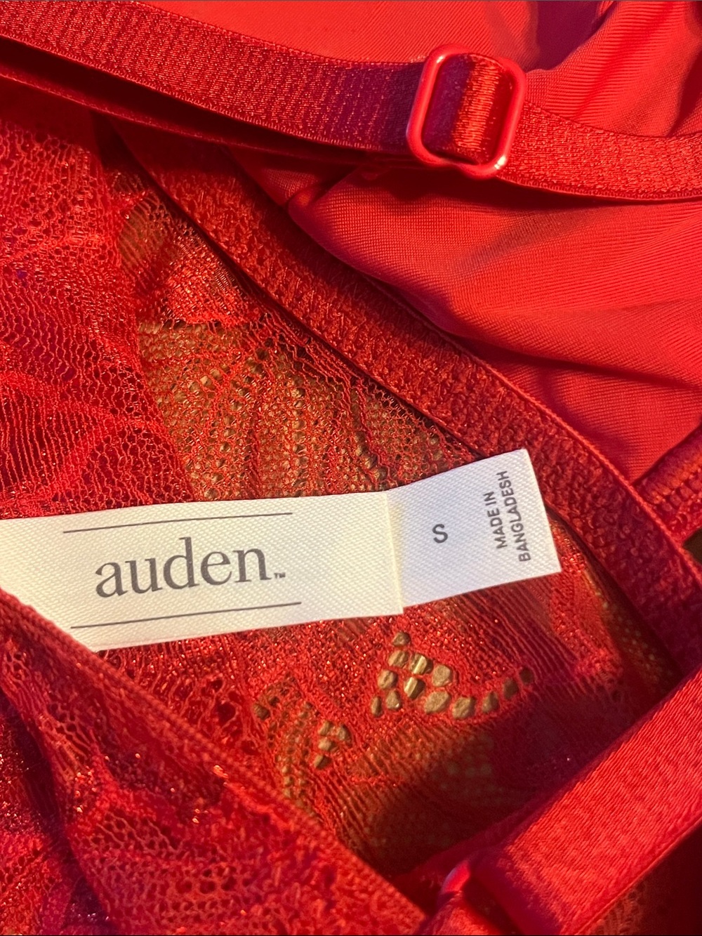 Auden Red Lace Longline Bralette - Picture 9 of 9